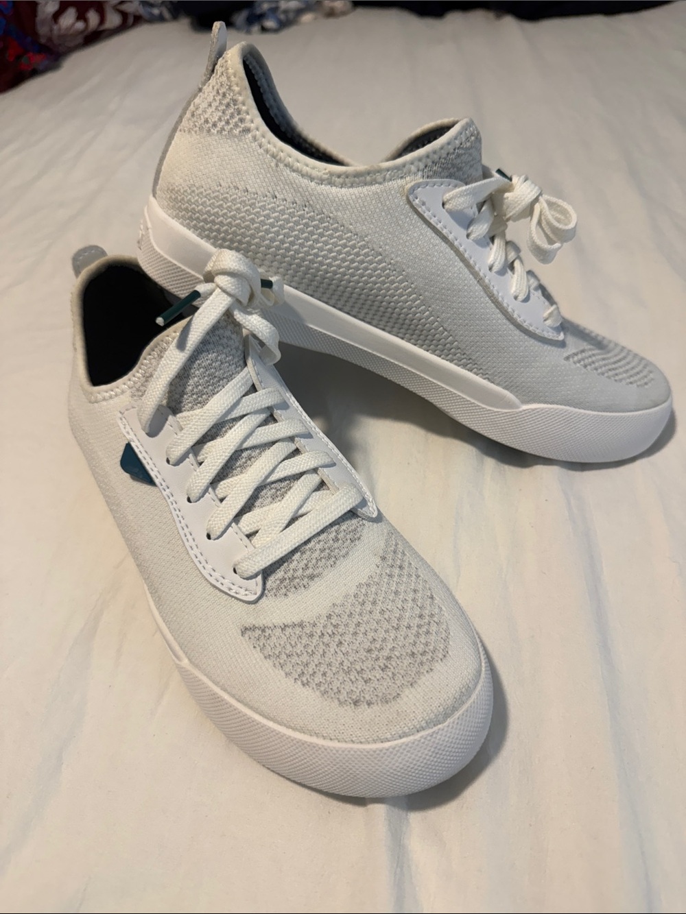 Vessi Women’s White Knit Lace-Up Sneakers Size 7